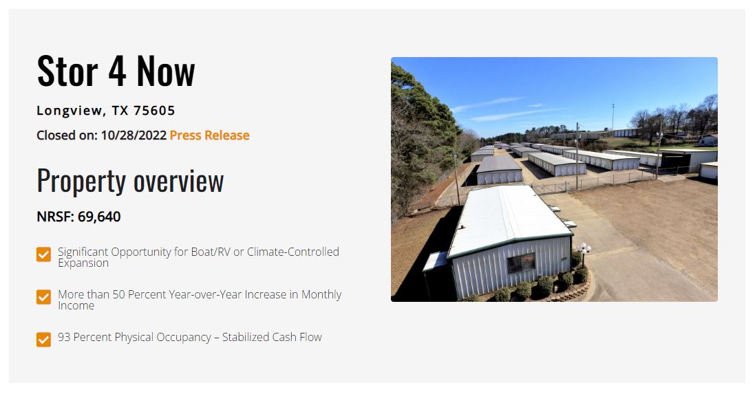 Stor 4 Now - Just Closed - Self Storage Transaction Completed by The Karr-Cunningham Storage Team